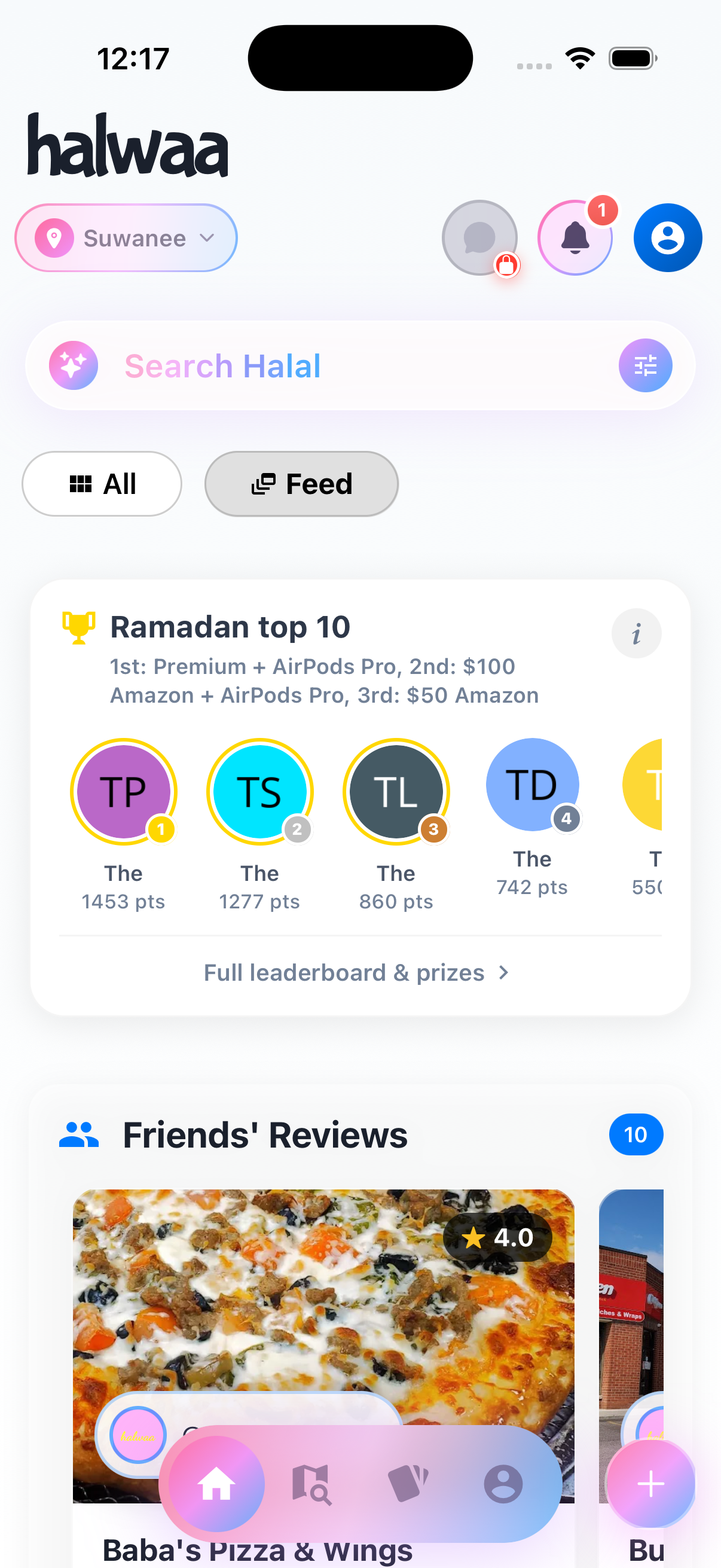 Halwaa Leaderboard and Feed