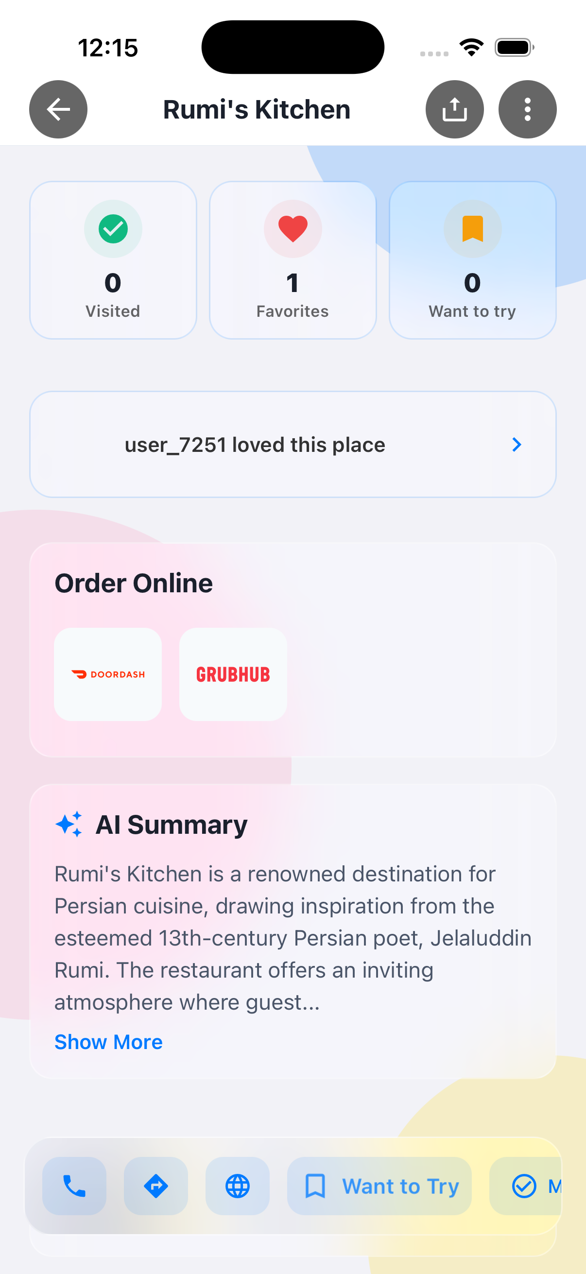 Restaurant Details AI Summary